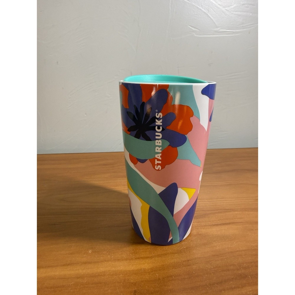 Starbucks 2021 Spring/Summer Floral Ceramic Double-Wall Tumbler – 12 oz